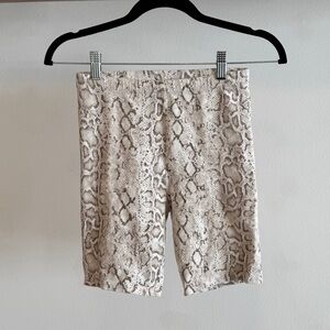 Snake Print High Waist Bike Shorts